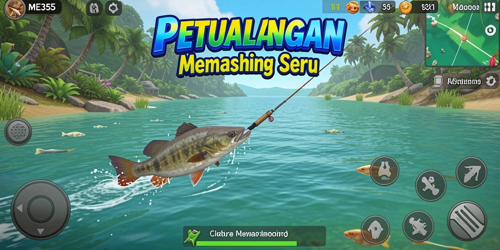 Tampilan antarmuka gamememancing yang interaktif dan user-friendly.