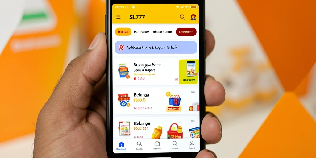 Tampilan antarmuka aplikasi SL777 yang user-friendly dan penuh promo.